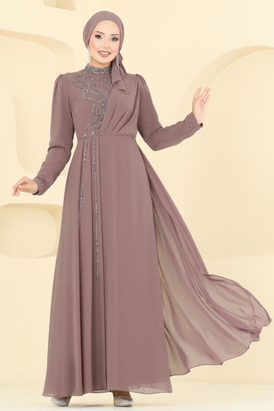 A.B. - فستان سهرة بيج وردي 8019AB368-MS - 385426