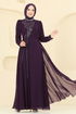 Evening Dress 8019AB368-MS Purple - Thumbnail