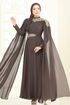 فستان سهرة بيج غامق 8023AB368-MS - Thumbnail