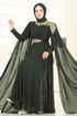 فستان سهرة اخضر عفني 8023AB368-MS - Thumbnail