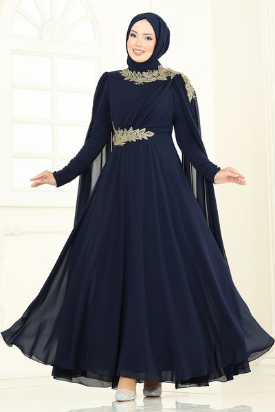 A.B. - Evening Dress 8023AB368-MS Navy Blue - 366425