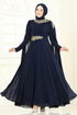 Evening Dress 8023AB368-MS Navy Blue - Thumbnail