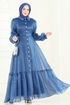 Evening Dress 8038AB368-MS Indigo - Thumbnail