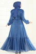 Evening Dress 8038AB368-MS Indigo - Thumbnail