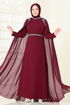 Evening Dress 8073AB368-MS Burgundy - Thumbnail
