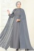 Evening Dress 8073AB368-MS Dark Gray - Thumbnail