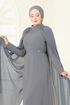 فستان سهرة رمادي غامق 8073AB368-MS - Thumbnail