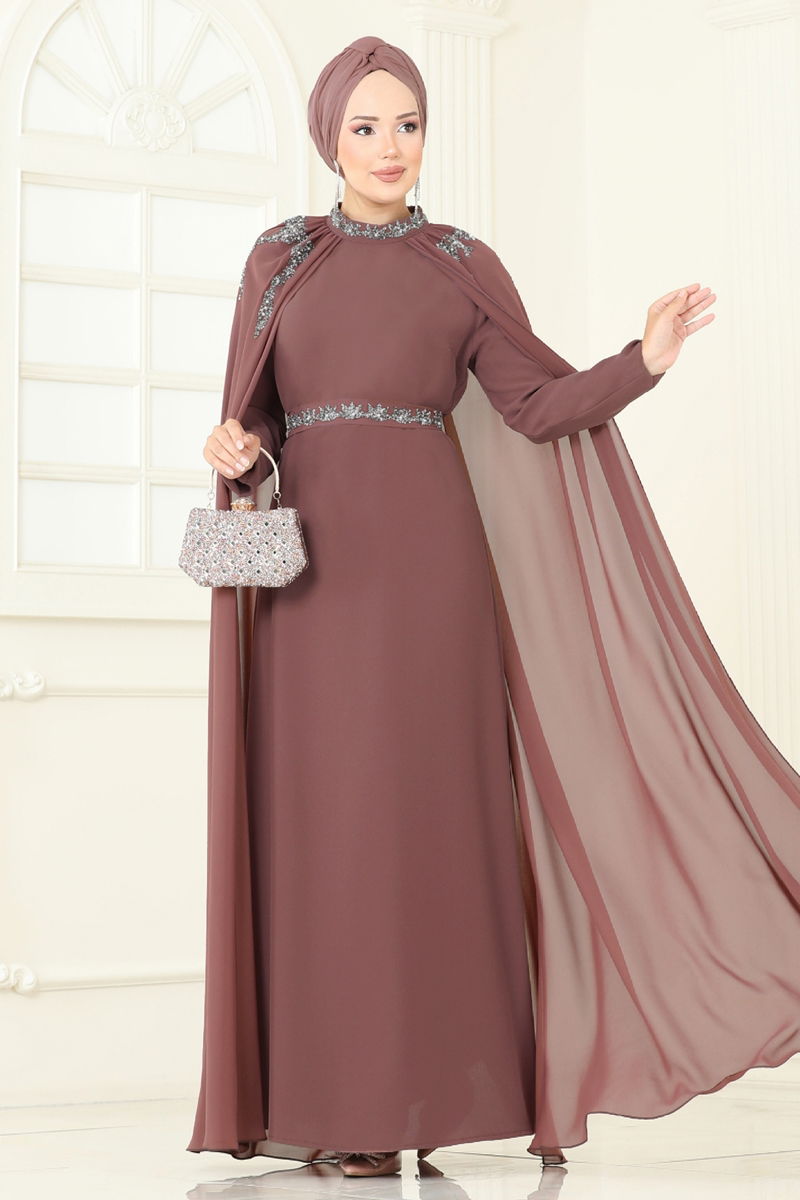 فستان سهرة وردي بيج غامق 8073AB368-MS