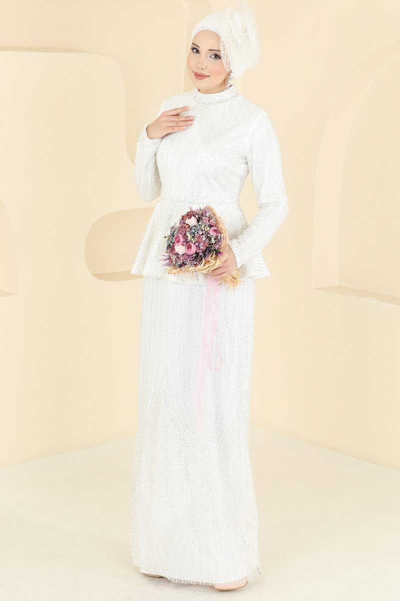 Evening Dress 8080YG95-MS Ecru