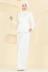 Evening Dress 8080YG95-MS Ecru - Thumbnail