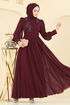 Evening Dress 8084AB368-MS Burgundy - Thumbnail