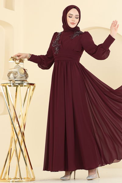 A.B. - Evening Dress 8084AB368-MS Burgundy - 397410