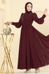 Evening Dress 8084AB368-MS Burgundy - Thumbnail