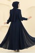 Evening Dress 8084AB368-MS Navy Blue - Thumbnail