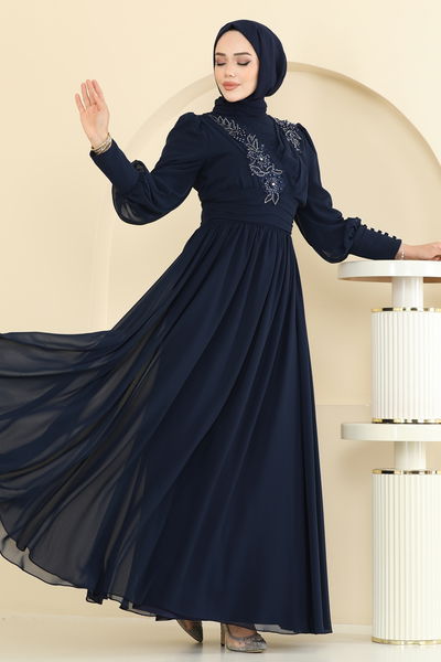 A.B. - فستان سهرة كحلي 8084AB368-MS - 397434