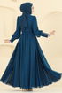 Evening Dress 8084AB368-MS Petroleum - Thumbnail