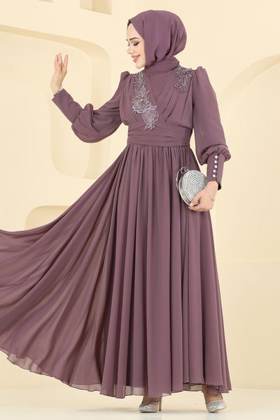 A.B. - فستان سهرة بيج وردي 8084AB368-MS - 397458