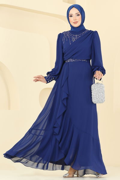 A.B. - Evening Dress 8088AB368-MS Navy Blue - 386579