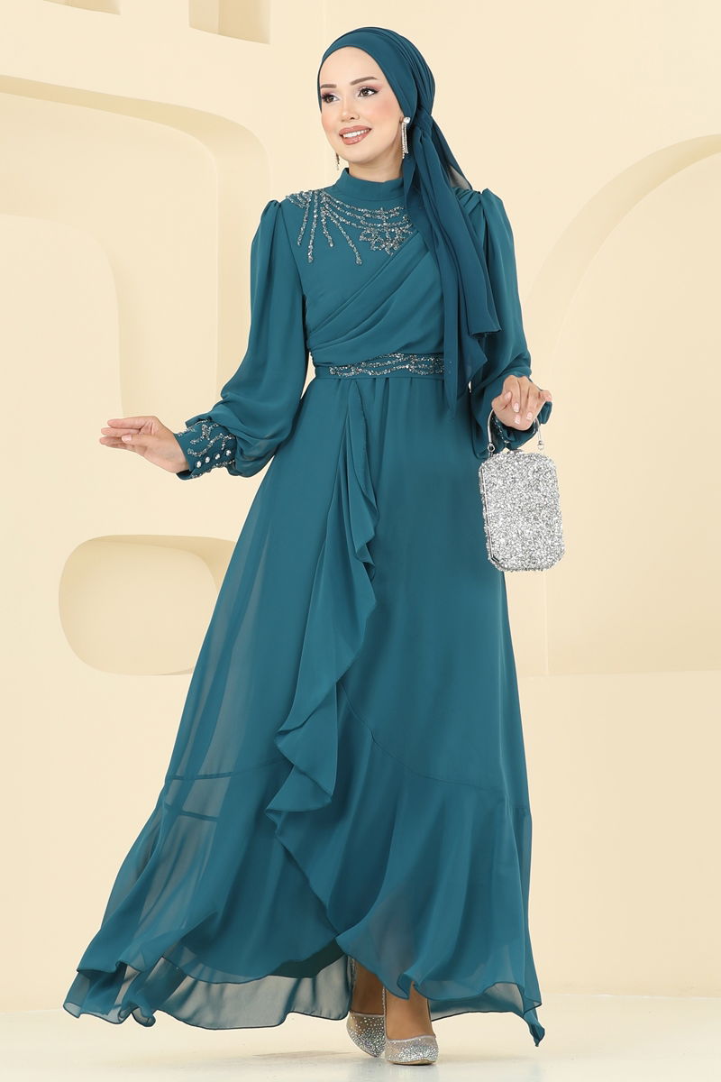 Evening Dress 8088AB368-MS Petroleum