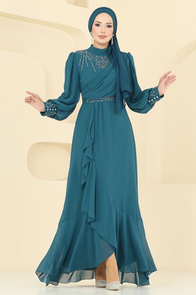 A.B. - Evening Dress 8088AB368-MS Petroleum - 386592