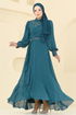 Evening Dress 8088AB368-MS Petroleum - Thumbnail
