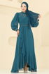 Evening Dress 8088AB368-MS Petroleum - Thumbnail