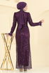 Evening Dress 8090AB368-MS Damson - Thumbnail