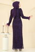 Evening Dress 8090AB368-MS Purple - Thumbnail