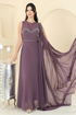 Evening Dress 8112AB368-MS Dark Lilac - Thumbnail