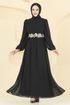 فستان سهرة أسود 8115AB368-MS - Thumbnail