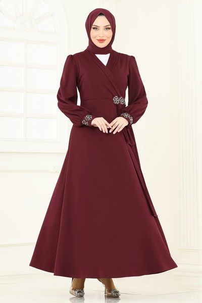 A.S.M. - Evening Dress ASM2804-MS Burgundy - 361100