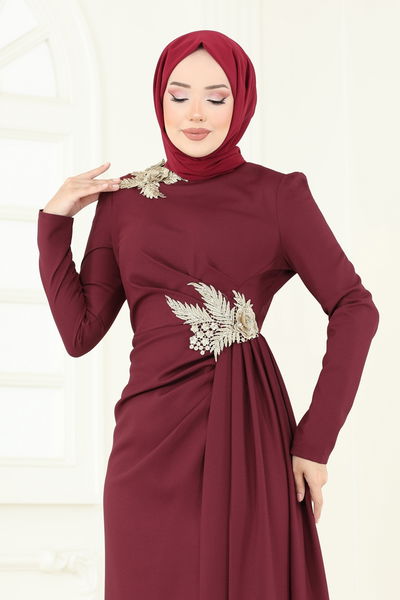 A.S.M. - Evening Dress ASM2810-MS Burgundy - 361204