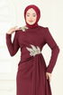 Evening Dress ASM2810-MS Burgundy - Thumbnail
