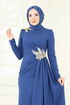 فستان سهرة ازرق ASM2810-MS - Thumbnail