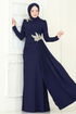 Evening Dress ASM2810-MS Navy Blue - Thumbnail