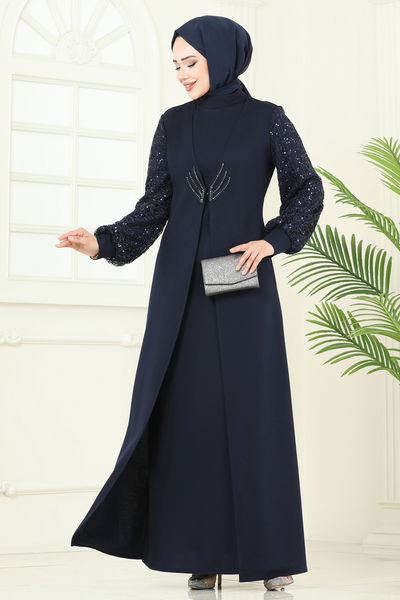 A.S.M. - Evening Dress ASM2811-MS Navy Blue - 361346