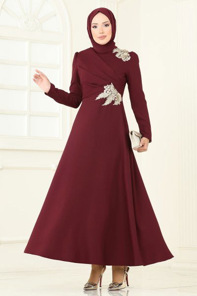 A.S.M. - Evening Dress ASM2812-MS Burgundy