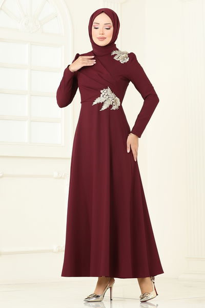 A.S.M. - Evening Dress ASM2812-MS Burgundy - 361256