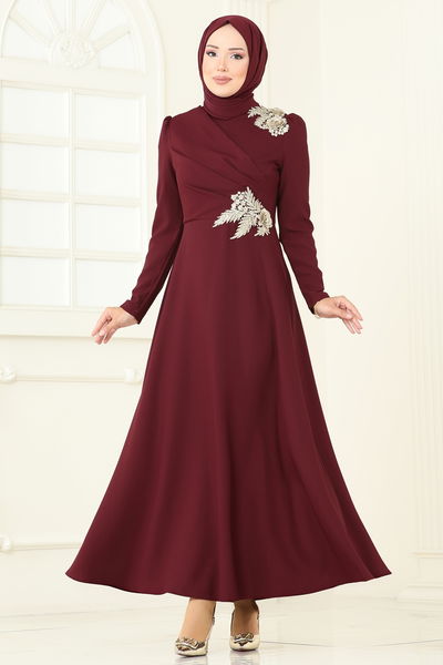 A.S.M. - Evening Dress ASM2812-MS Burgundy - 361257