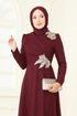 فستان سهرة خمري ASM2812-MS - Thumbnail