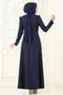 Evening Dress ASM2812-MS Navy Blue - Thumbnail