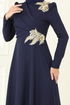 Evening Dress ASM2812-MS Navy Blue - Thumbnail