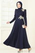 Evening Dress ASM2812-MS Navy Blue - Thumbnail