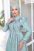 6357YG95-MS تركوازي فساتين سهره - Thumbnail