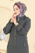 Fermuar Detaylı Kapüşonlu Kap 3028DFL152-MS Antrasit - Thumbnail