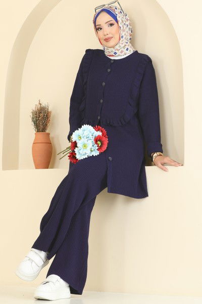 A.Y.D. - Fırfır Detaylı Triko Takım 2719AYD574-MS Laci