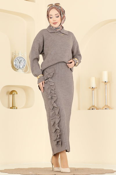 A.Y.D. - Fırfır Detaylı Triko Takım 2773AYD574-MS Vizyon - 417605