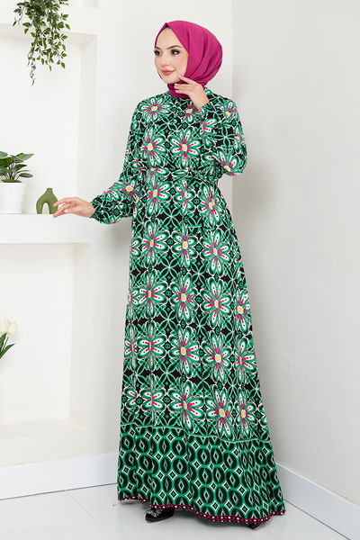 MRV H.B.S. - Fleur À Motifs Robe Numéro de pièce 2475HBS932-M Vert - 345501