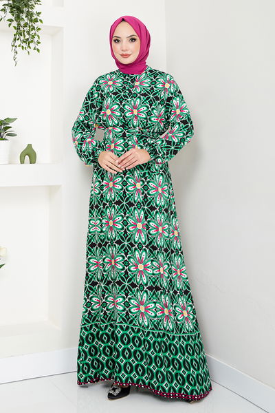 MRV H.B.S. - Fleur À Motifs Robe Numéro de pièce 2475HBS932-M Vert - 345502
