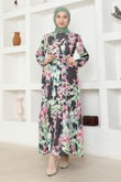 ZNK - Flowery Dress ZNK4663 Anthracite